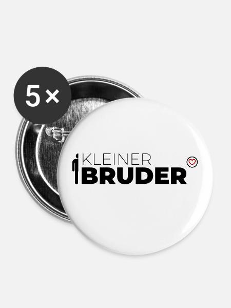 Kleiner Bruder - Buttons groß 56 mm (5er Pack) - Weiß