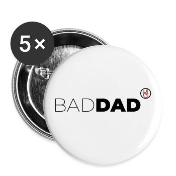 Bad Dad - Buttons groß 56 mm (5er Pack) - Weiß - Vorne