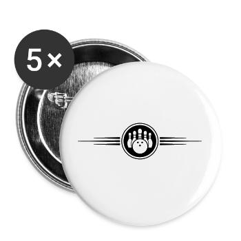 bowling strich icon - Buttons groß 56 mm (5er Pack) - Weiß - Vorne