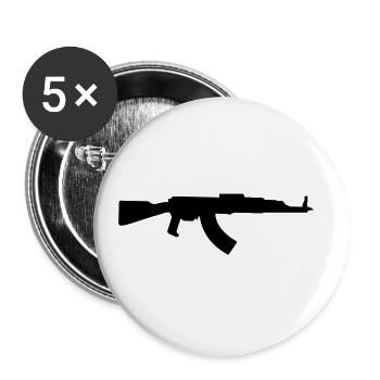 Gewehr icon symbol - Buttons groß 56 mm (5er Pack) - Weiß - Vorne