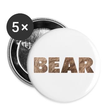 BEAR Gaybear - Buttons groß 56 mm (5er Pack) - Weiß - Vorne