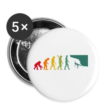 Evolution Graphic Climbing Climber Bouldering Boul - Buttons groß 56 mm (5er Pack) - Weiß - Vorne