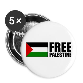 Free palestine - Buttons large 2.2''/56 mm (5-pack) - white - Front