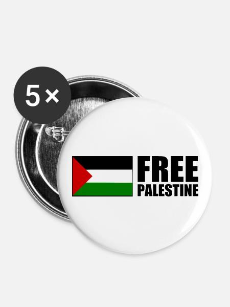 Free palestine - Buttons groß 56 mm (5er Pack) - Weiß