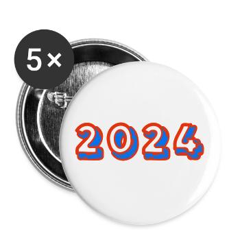 HAPPY NEW YEAR. NEW YEAR'S EVE. NEW YEAR - Buttons large 2.2''/56 mm (5-pack) - white - Front
