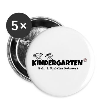 Kindergarten Soziales Netzwerk - Buttons groß 56 mm (5er Pack) - Weiß - Vorne