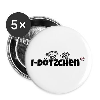 I Dötchen - Buttons groß 56 mm (5er Pack) - Weiß - Vorne