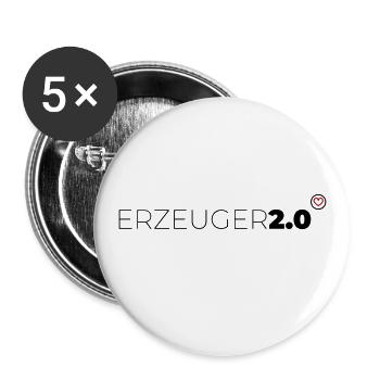 Erzeuger 2 0 - Buttons groß 56 mm (5er Pack) - Weiß - Vorne