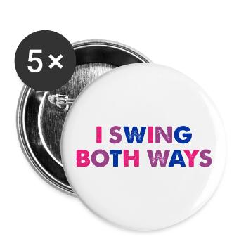 I Swing Both Ways - Buttons groß 56 mm (5er Pack) - Weiß - Vorne