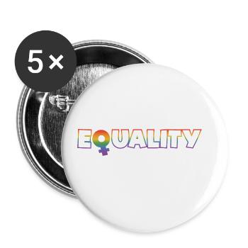 Equality Gay Pride Lgbtq Rainbow Transgender Bisex - Buttons groß 56 mm (5er Pack) - Weiß - Vorne