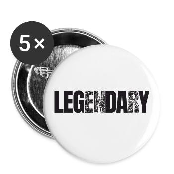 Bodybuilder Leg Day Langhantel Krafttraining - Buttons groß 56 mm (5er Pack) - Weiß - Vorne