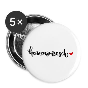 Liebling Mensch herzensmensch valentinstag herz - Buttons groß 56 mm (5er Pack) - Weiß - Vorne