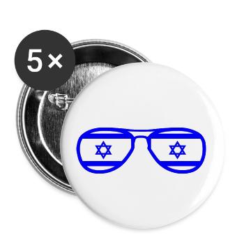 Israel - Buttons large 2.2''/56 mm (5-pack) - white - Front