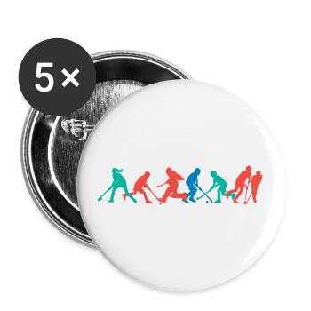 Hockey Kids Spring - Lot de 5 grands badges (56 mm) - blanc - Devant