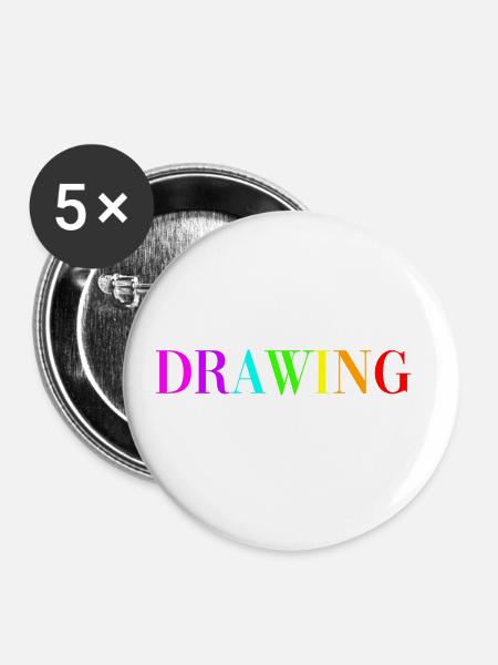 Drawing - Buttons groß 56 mm (5er Pack) - Weiß