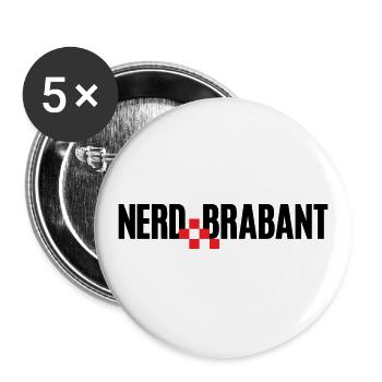 NERD-BRABANT. Région la plus intelligente des Pays-Bas. - Lot de 5 grands badges (56 mm) - blanc - Devant