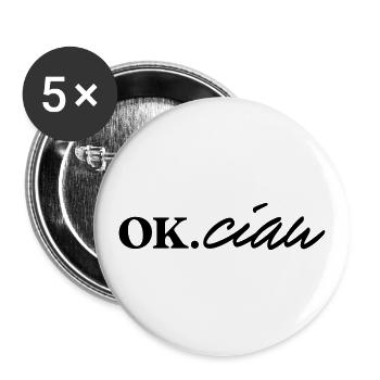 OK CIAU - Lot de 5 grands badges (56 mm) - blanc - Devant