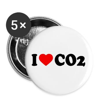 I love co2 - Buttons large 2.2''/56 mm (5-pack) - white - Front