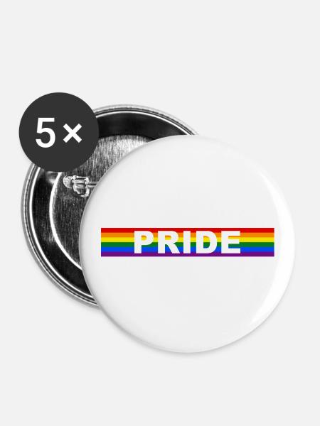 LGBT PRIDE - Buttons groß 56 mm (5er Pack) - Weiß