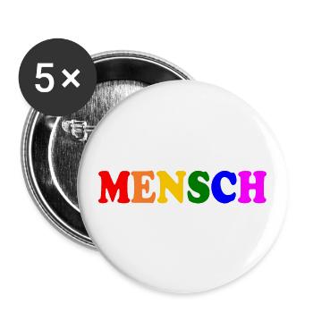 Mensch - Buttons groß 56 mm (5er Pack) - Weiß - Vorne