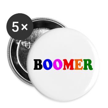 Boomer - Buttons groß 56 mm (5er Pack) - Weiß - Vorne