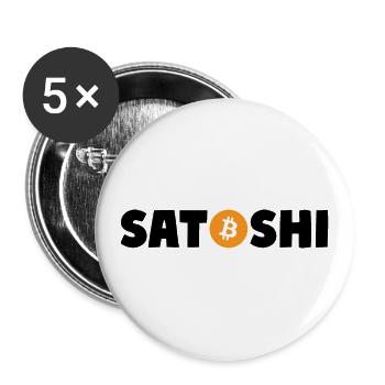 Satoshi Nakamoto Blockchain Bitcoin - Buttons groß 56 mm (5er Pack) - Weiß - Vorne