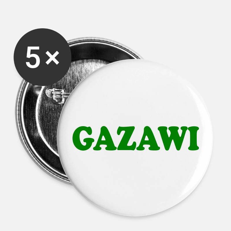Gazawi gaza - Buttons large 2.2''/56 mm (5-pack) - white