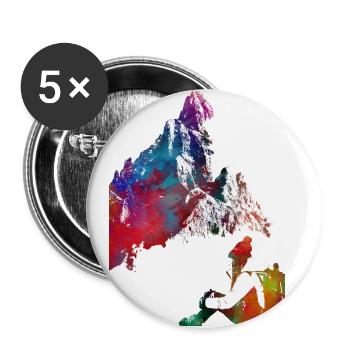 mountaineer climbing sport art #mountaineer #climb - Buttons large 2.2''/56 mm (5-pack) - white - Front