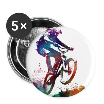 BMX Radfahren #cycling #sport #bike - Buttons groß 56 mm (5er Pack) - Weiß - Vorne