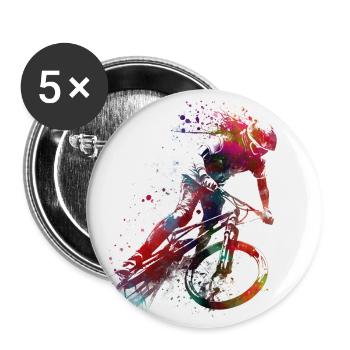 BMX Radfahren #cycling #sport #bike - Buttons groß 56 mm (5er Pack) - Weiß - Vorne