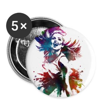 Cheerleader sport art #cheerleader - Buttons large 2.2''/56 mm (5-pack) - white - Front