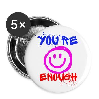 Vous êtes assez! - Lot de 5 grands badges (56 mm) - blanc - Devant