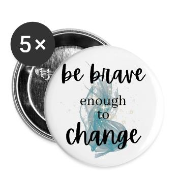 POSITIVE EINSTELLUNG MINDSET Motivation - Buttons groß 56 mm (5er Pack) - Weiß - Vorne