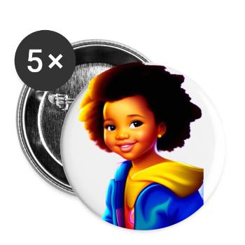 Samba Kids Fan Club. Achetez et soutenez! - Lot de 5 grands badges (56 mm) - blanc - Devant