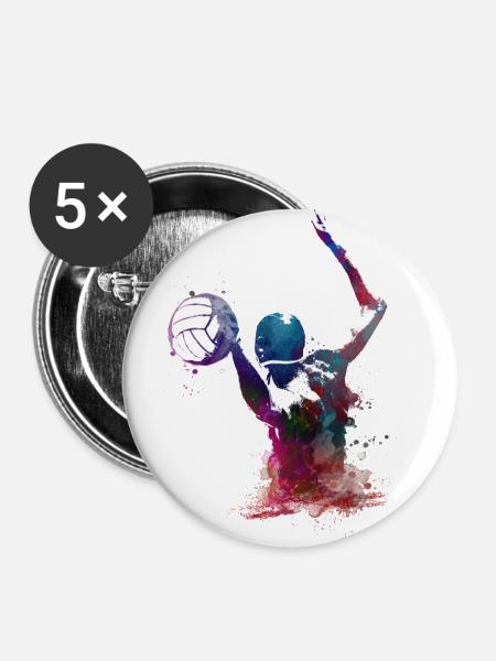 Wasserballsport #sport #waterpolo - Buttons groß 56 mm (5er Pack) - Weiß