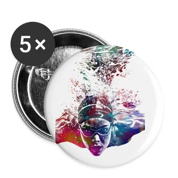 Swimmer sport art #swimmer #sport - Buttons large 2.2''/56 mm (5-pack) - white - Front