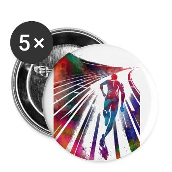 Runner sport #jogging - Buttons large 2.2''/56 mm (5-pack) - white - Front