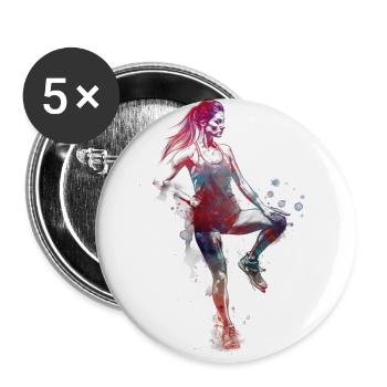 Fitness sport #fitness - Buttons large 2.2''/56 mm (5-pack) - white - Front