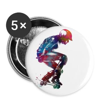 Skateboard #skate #skateboard #sport - Buttons large 2.2''/56 mm (5-pack) - white - Front