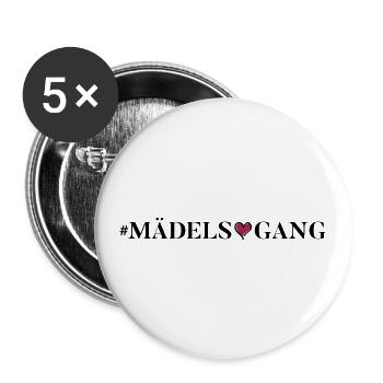 maedels gang herzchen - Buttons groß 56 mm (5er Pack) - Weiß - Vorne
