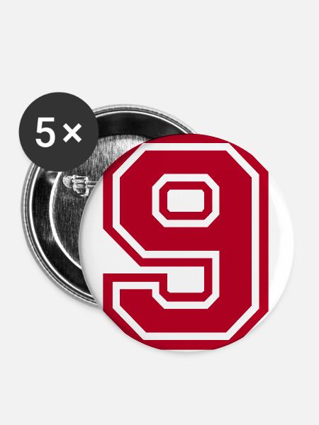 9 - Buttons groß 56 mm (5er Pack) - Weiß