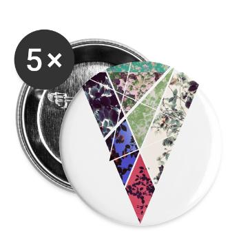 TRI_1 - Dreieck, Ornament, Vintage, Frühling, cool - Buttons groß 56 mm (5er Pack) - Weiß - Vorne