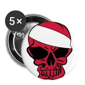 Anarcho Skull Anarchie anarchy - Buttons groß 56 mm (5er Pack) - Weiß - Vorne