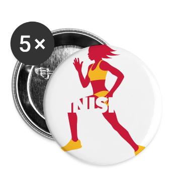 Running Finisher - Run - Fitness - Buttons large 2.2''/56 mm (5-pack) - white - Front
