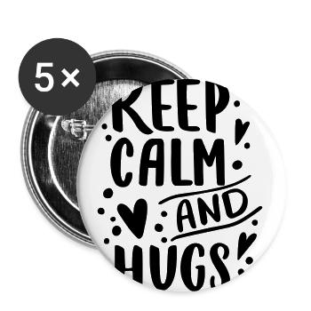 Hugme - Buttons groß 56 mm (5er Pack) - Weiß - Vorne