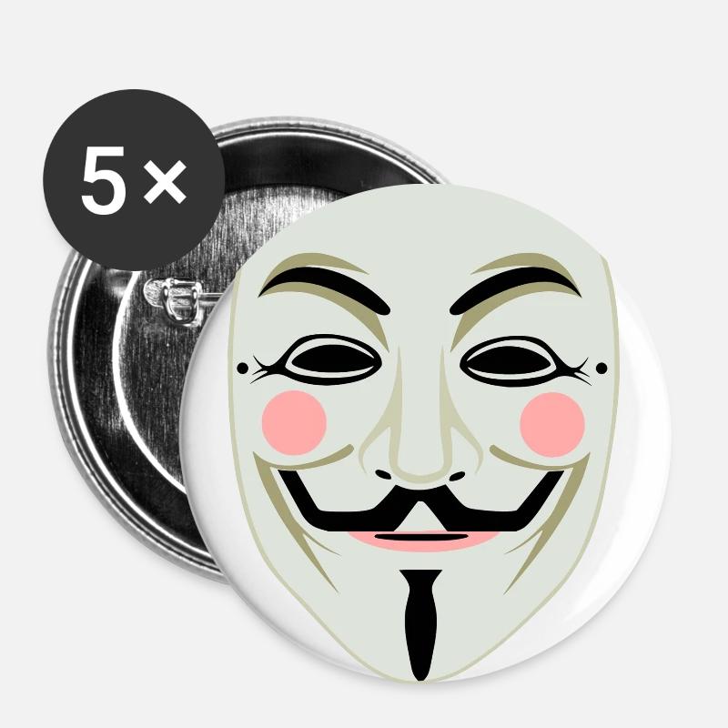Anonymous - Buttons large 2.2''/56 mm (5-pack) - white