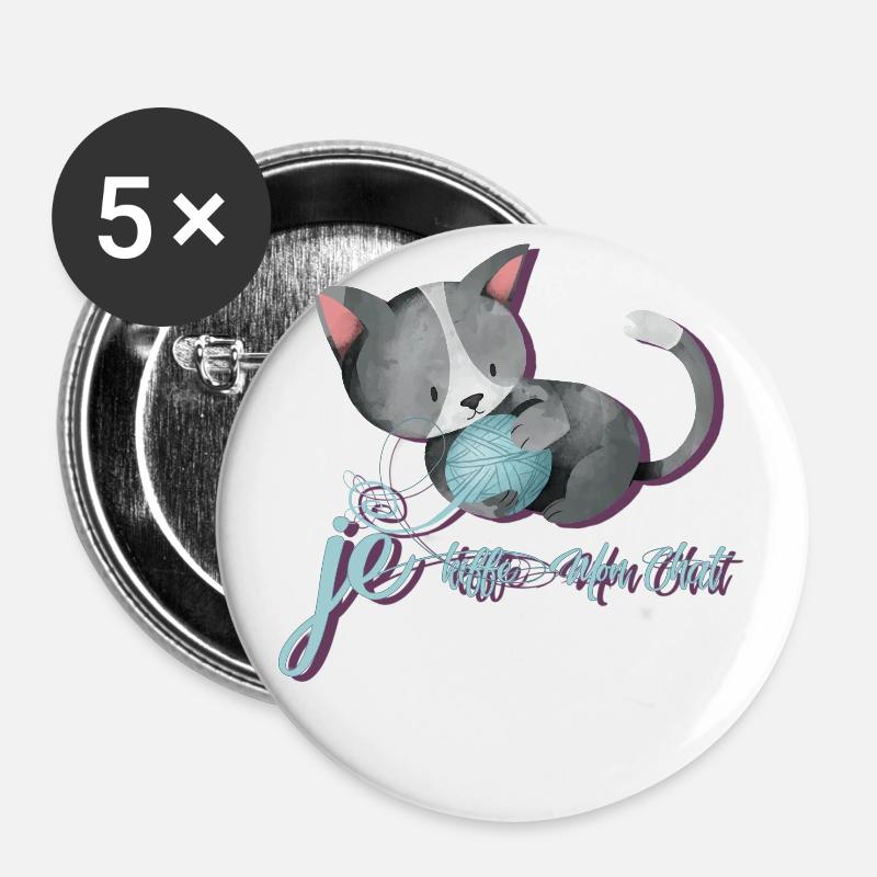 FRIEND CHAT - Buttons large 2.2''/56 mm (5-pack) - white