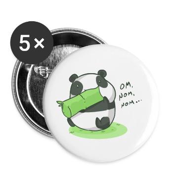 Panda - Buttons groß 56 mm (5er Pack) - Weiß - Vorne