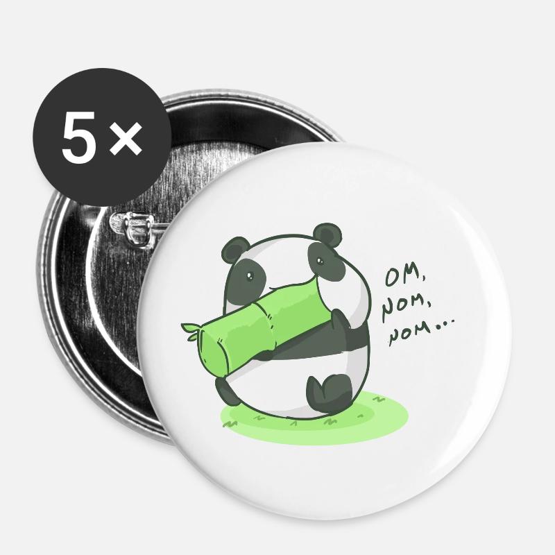 Panda - Buttons groß 56 mm (5er Pack) - Weiß