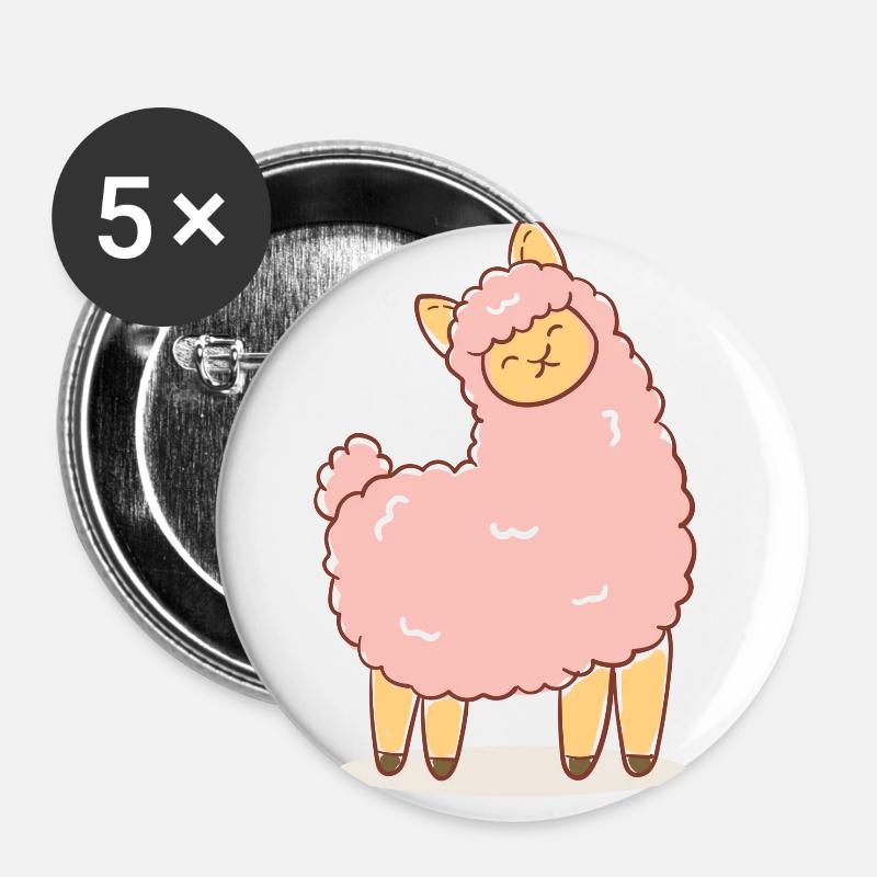 Pink sheep - Buttons large 2.2''/56 mm (5-pack) - white